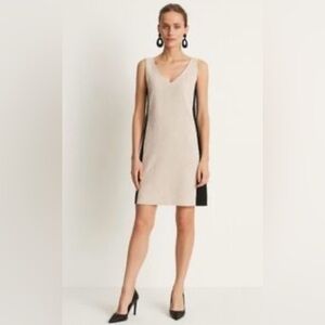 Ann Taylor Beige and Black Mini Dress🤍🤎🌷